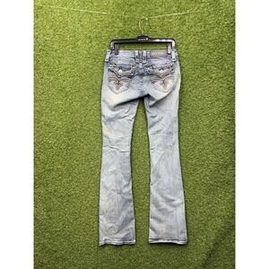 Rock Revival ESSIE Boot Cut Jeans Womens 28 Flap Pockets Light Wash Denim y2k